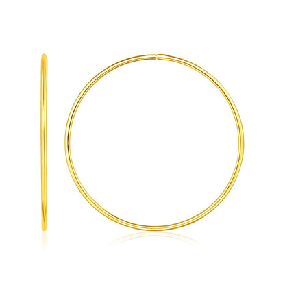 Endless Hoop Style Earrings in 14K Yellow Gold  DestGlow