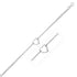 14k White Gold Cable Chain Anklet with Open Heart Station - necklaces