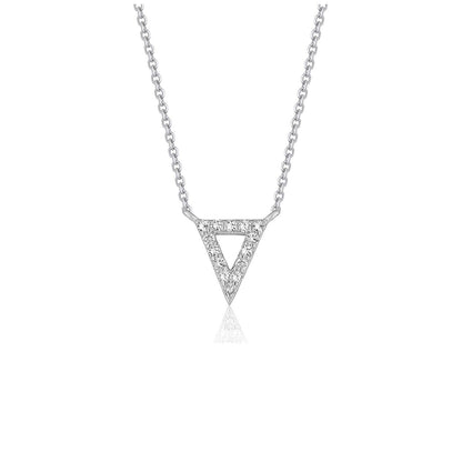 Diamond Inverted Triangle Pendant in 14k White Gold by Bids.com