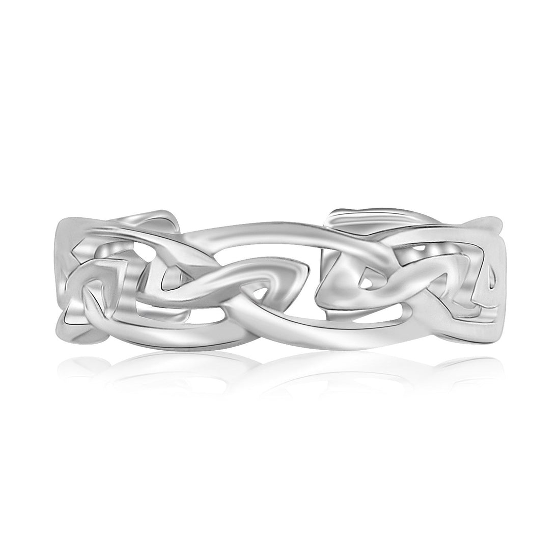Sterling Silver Rhodium Plated Celtic Style Toe Ring 