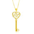 14k Yellow Gold Skeleton Key Style LOVE Pendant