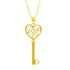 14k Yellow Gold Skeleton Key Style LOVE Pendant 