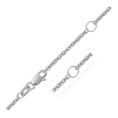 Double Extendable Cable Chain in 14k White Gold (1.80 mm) - DestGlow