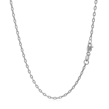 Double Extendable Cable Chain in 14k White Gold (1.80 mm) - DestGlow