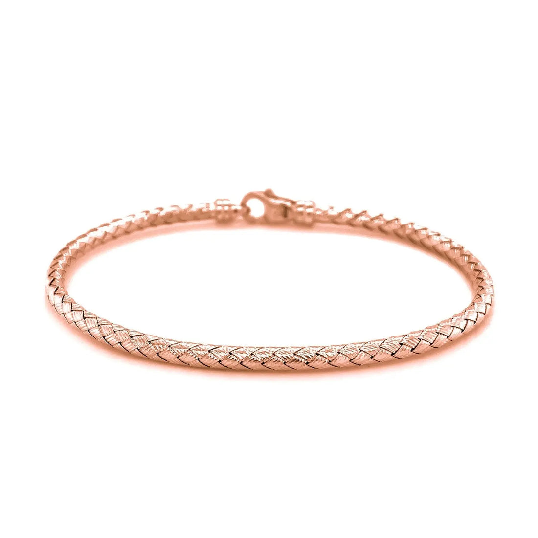 14k Rose Gold Fancy Weave Motif Bangle (3.40 mm) 