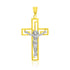 14k Two-Tone Gold Cross with Figure Pendant by Avera Group
