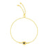 14k Yellow Gold Adjustable Evil Eye Bracelet 