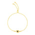 14k Yellow Gold Adjustable Evil Eye Bracelet by Avera Group