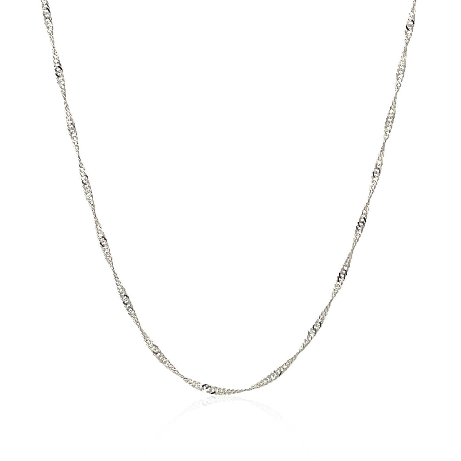 14k White Gold Singapore Chain (1.30 mm) - DestGlow