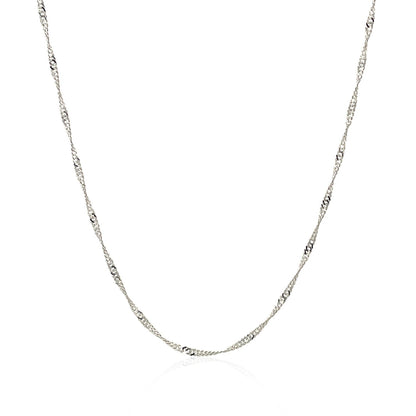14k White Gold Singapore Chain (1.30 mm) - DestGlow