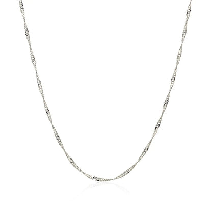 14k White Gold Singapore Chain 1.5mm 