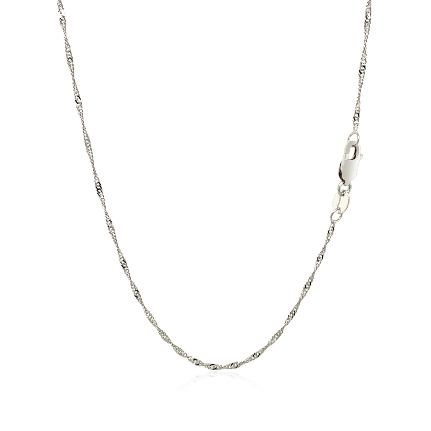 14k White Gold Singapore Chain (1.30 mm) - DestGlow