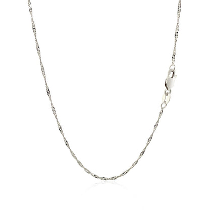 14k White Gold Singapore Chain (1.30 mm) - DestGlow