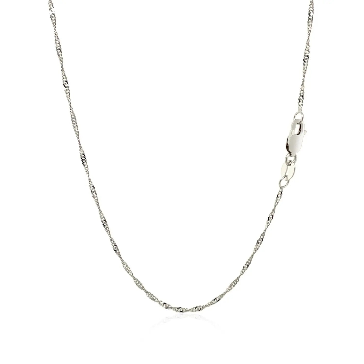 14k White Gold Singapore Chain 1.5mm 