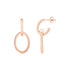 14K Rose Gold Interlocking Drop Hoop Earrings - earrings