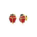 14K Yellow Gold Lady Bug Earrings - accessories