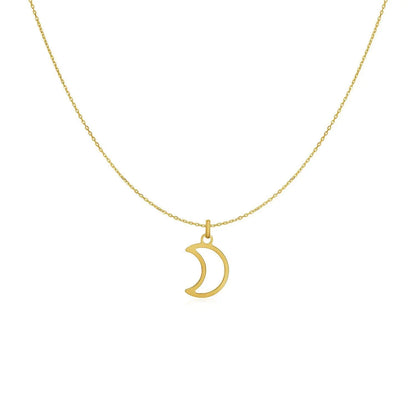 14k Yellow Gold Necklace with Moon 