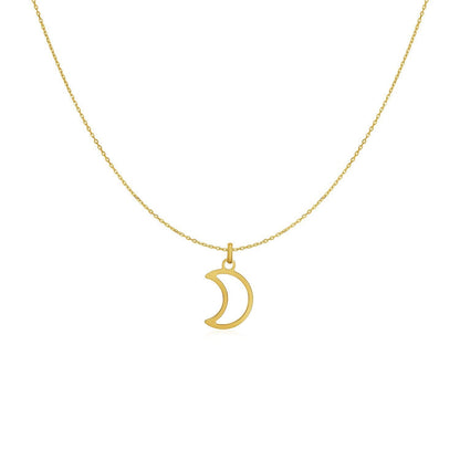 14k Yellow Gold Necklace with Moon 