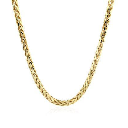 3.15mm 14k Yellow Gold Diamond Cut Round Franco Chain by Bids.com