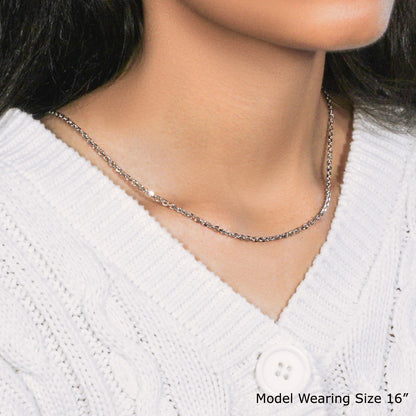 14k White Gold Diamond Cut Cable Link Chain (2.60 mm) by Bids.com