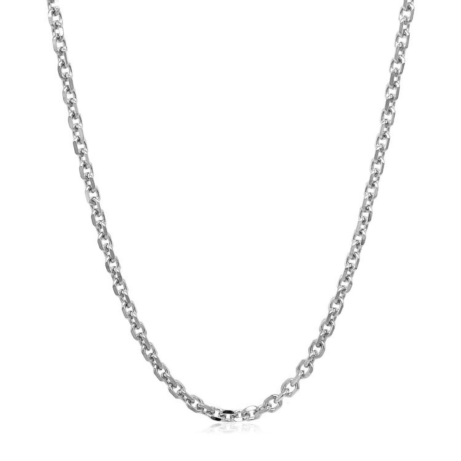 14k White Gold Diamond Cut Cable Link Chain (2.60 mm) by Bids.com