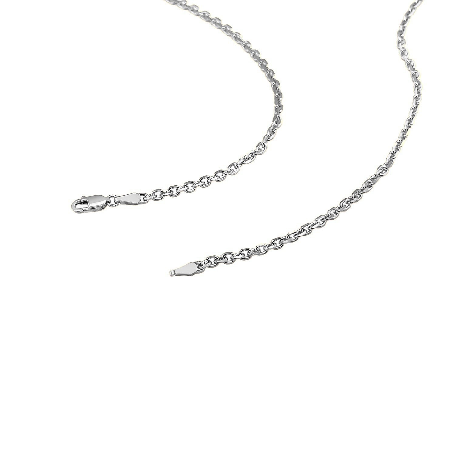 14k White Gold Diamond Cut Cable Link Chain (2.60 mm) by Bids.com