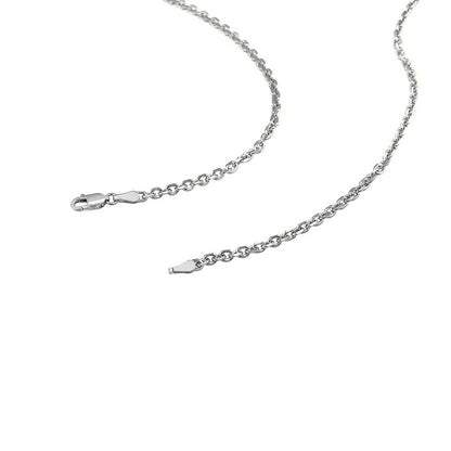 14k White Gold Diamond Cut Cable Link Chain (2.60 mm) by Bids.com