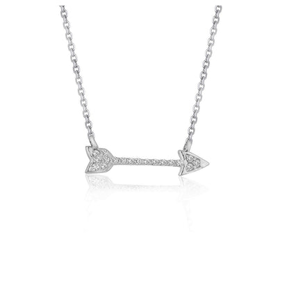 Diamond Arrow Style Pendant in 14k White Gold (1/10 cttw) by Bids.com
