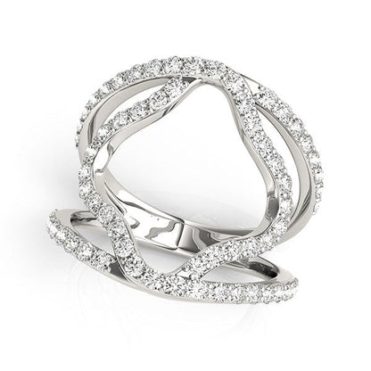 14k White Gold Diamond Flower Style Dual Band Ring (5/8 cttw) by Bids.com