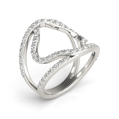 14k White Gold Diamond Flower Style Dual Band Ring (5/8 cttw) by Bids.com