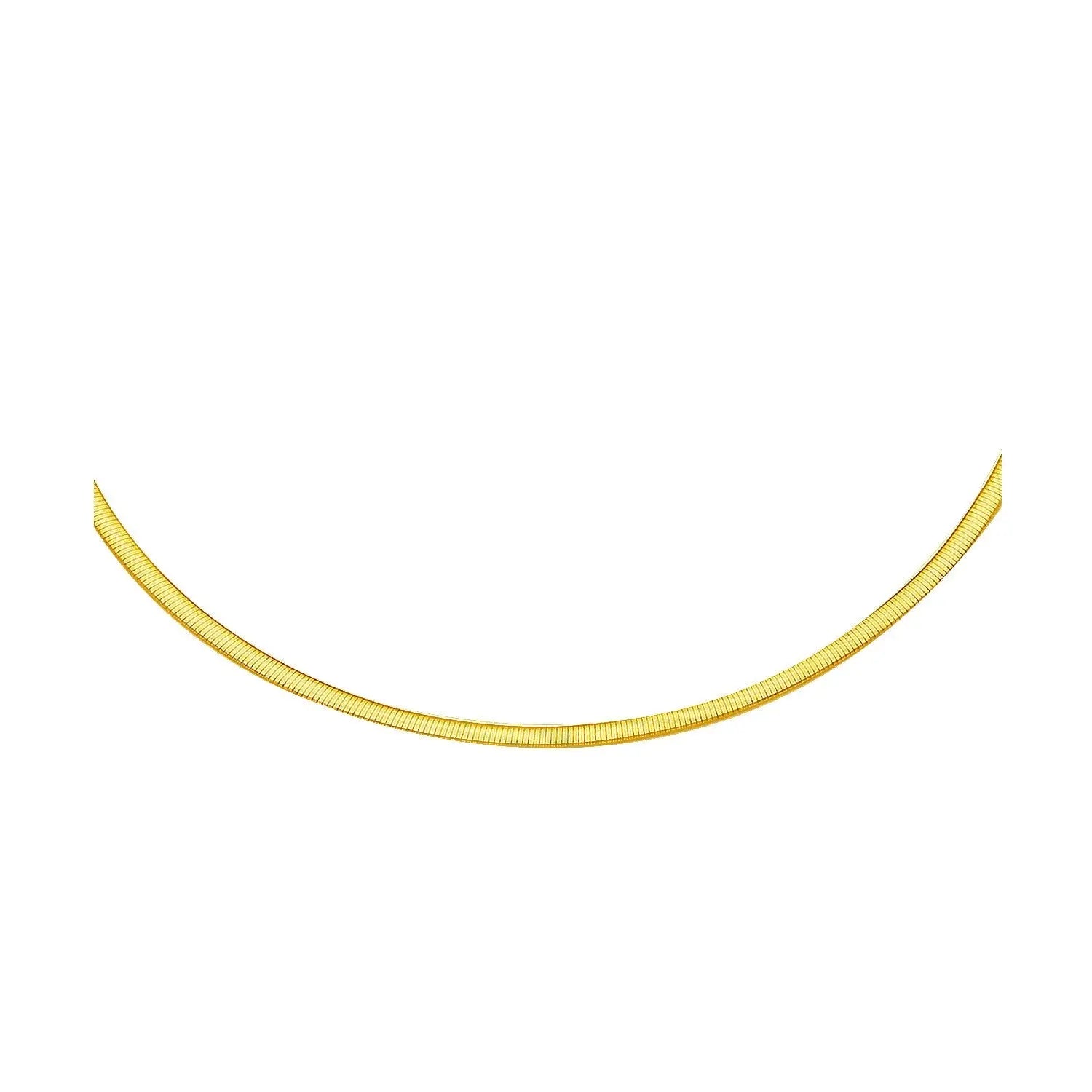 2.5mm 14k Two Tone Gold Reversible Omega Necklace 