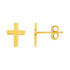14k Yellow Gold Post Earrings with Crosses - accessories