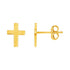 14k Yellow Gold Post Earrings with Crosses 