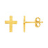 14k Yellow Gold Post Earrings with Crosses by Avera Group
