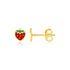 14k Yellow Gold Enameled Strawberry Childrens Earrings - accessories