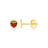 14k Yellow Gold Enameled Strawberry Childrens Earrings by Avera Group