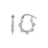 14k White Gold Scalloped Hoop Earrings by Avera Group