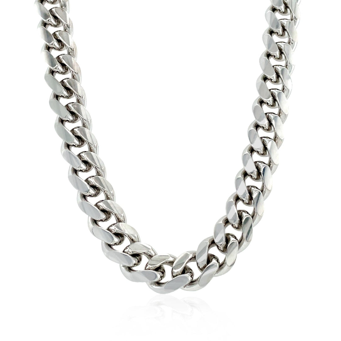 Sterling Silver Rhodium Plated Miami Cuban Chain (8.40 mm) 