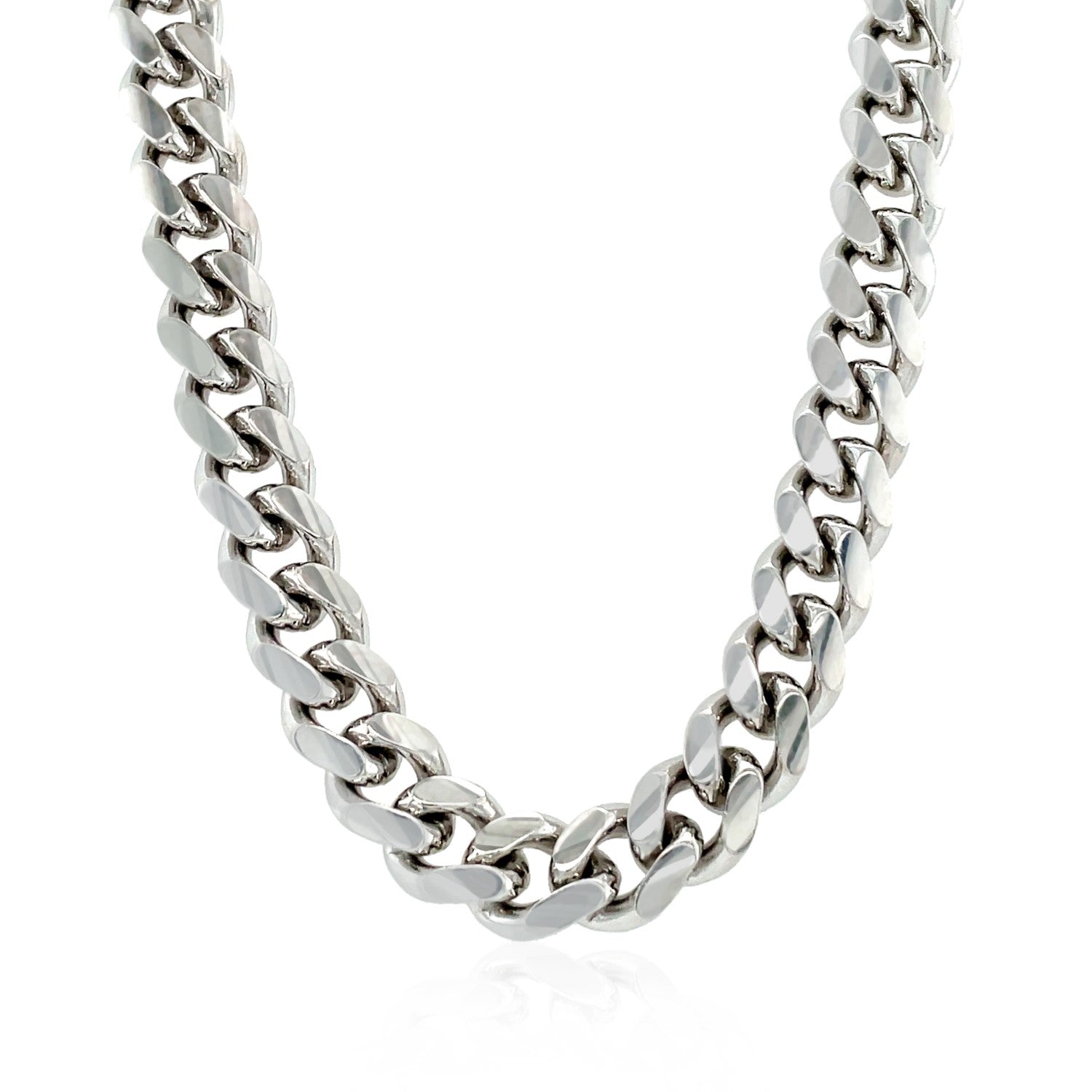 Sterling Silver Rhodium Plated Miami Cuban Chain 8.4mm by Bids.com