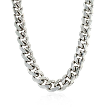 Sterling Silver Rhodium Plated Miami Cuban Chain 8.4mm by Bids.com