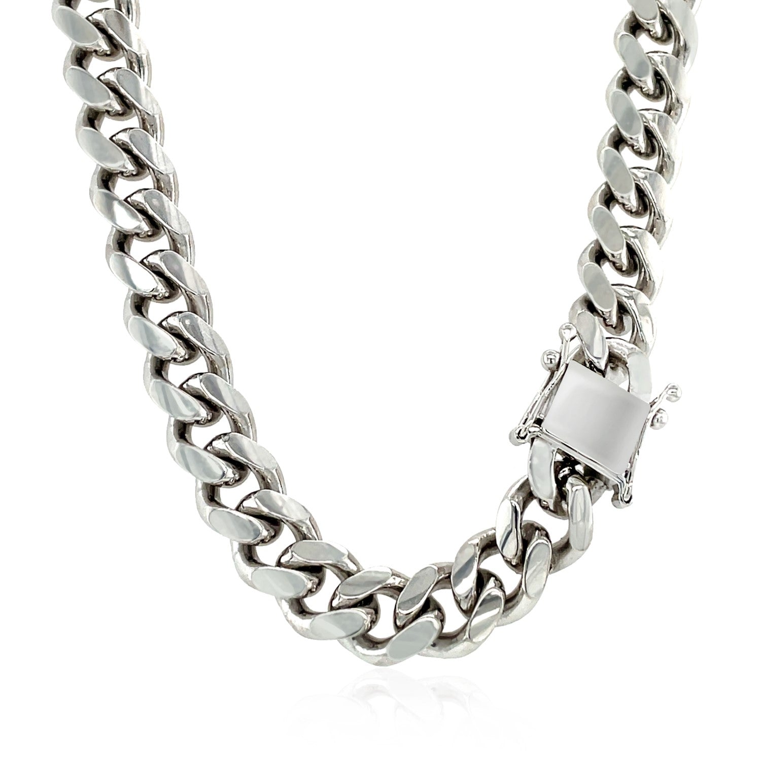 Sterling Silver Rhodium Plated Miami Cuban Chain 8.4mm by Bids.com