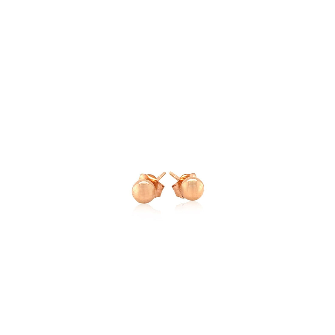 14k Rose Gold Ball Style Stud Earrings (4mm) - DestGlow