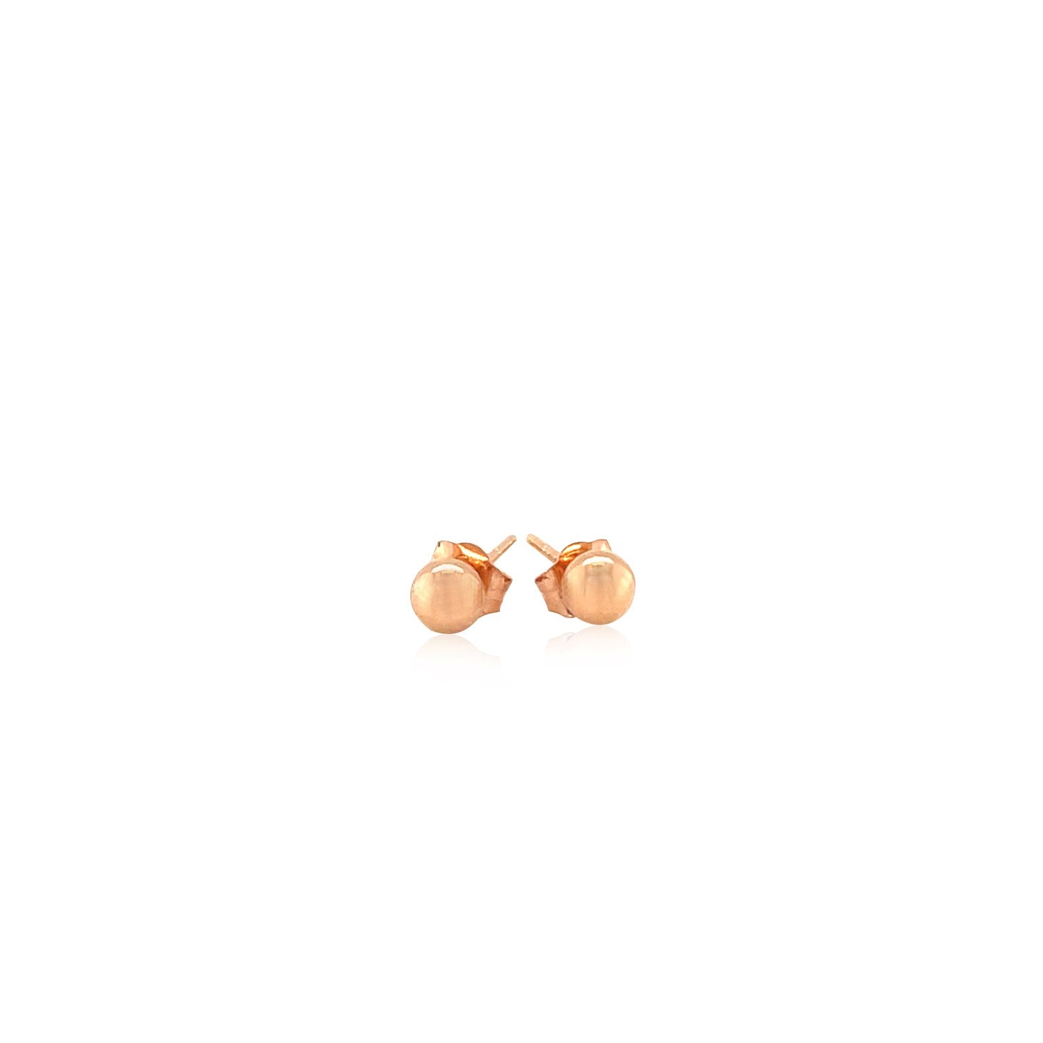 14k Rose Gold Ball Style Stud Earrings (4mm) - DestGlow