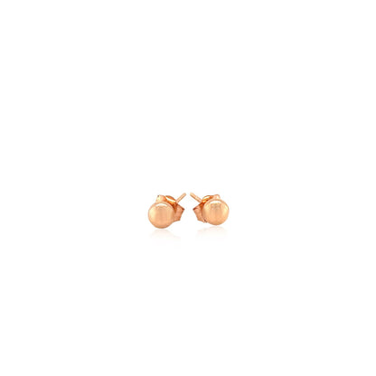14k Rose Gold Ball Style Stud Earrings (4.0 mm) by Bids.com