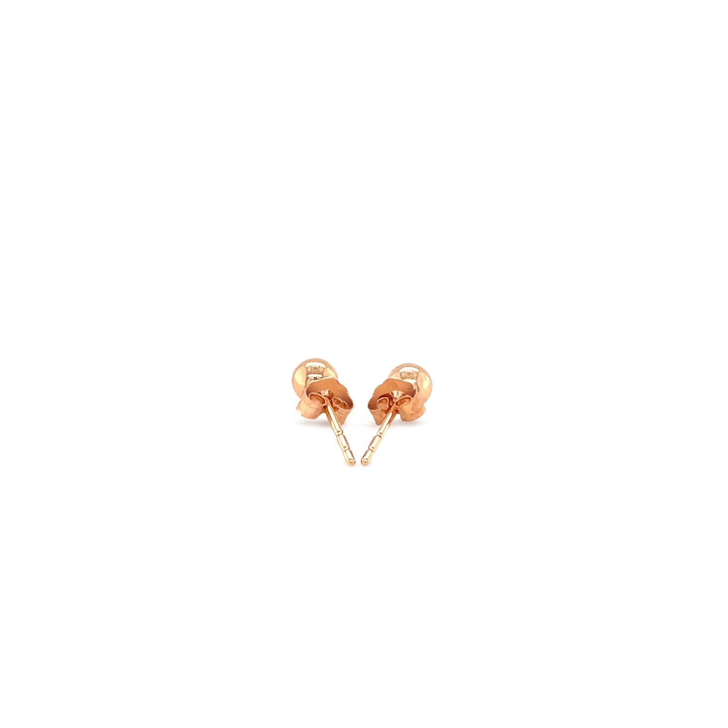 14k Rose Gold Ball Style Stud Earrings (4mm) - DestGlow
