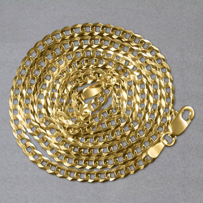 14k Yellow Gold Solid Curb Chain (3.20 mm)  DestGlow
