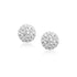 White Tone Crystal Ball Stud Earrings in 14k Yellow Gold(8mm) - DestGlow