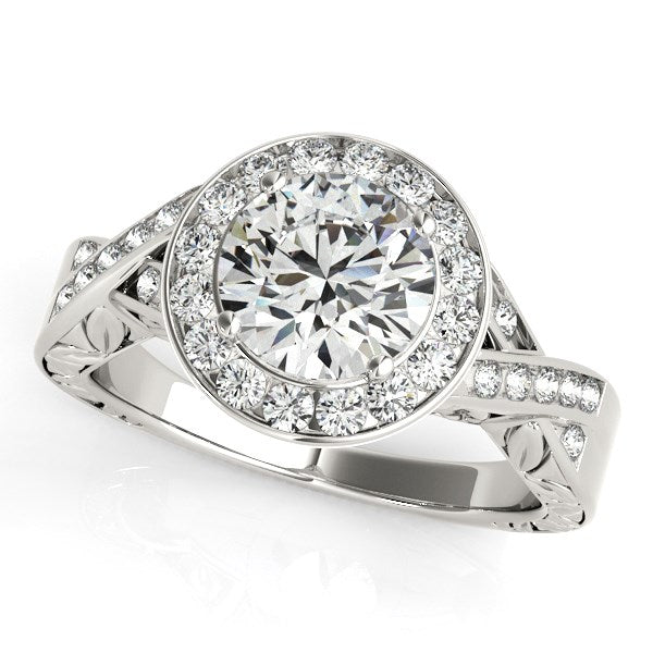 Halo Set Diamond Engagement Ring in 14k White Gold (1 5/8 cttw) by Bids.com