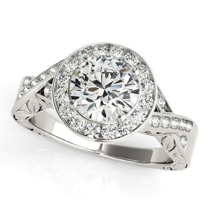 Halo Set Diamond Engagement Ring in 14k White Gold (1 5/8 cttw) by Bids.com