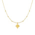 14k Yellow Gold Necklace with Eight Pointed Star and Beads by Avera Group